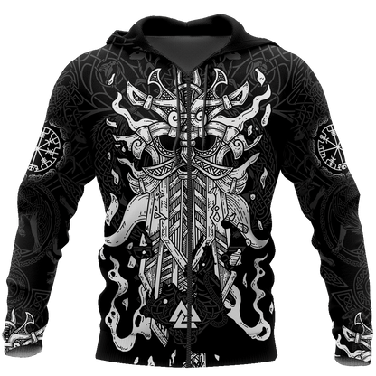 Viking Odin Style-Apparel-HP Arts-Zipped Hoodie-S-Vibe Cosy™