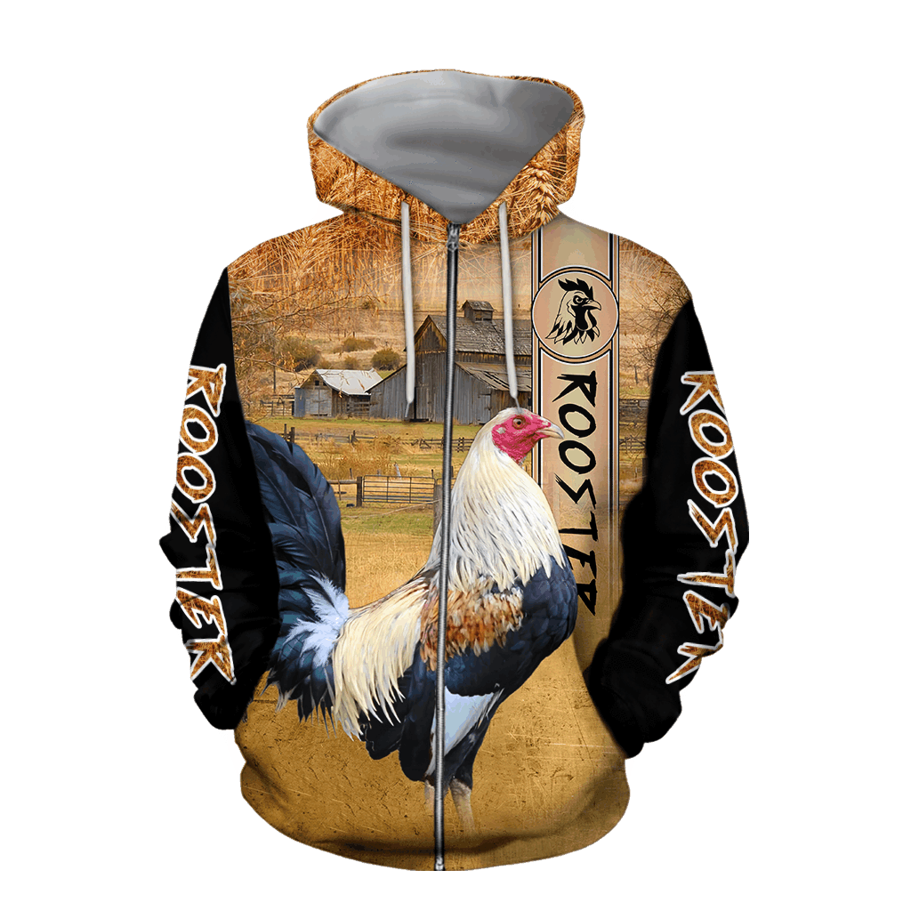 Rooster 3D All Over Printed Shirts for Men and Women AM251203-Apparel-TT-Zipped Hoodie-S-Vibe Cosy™