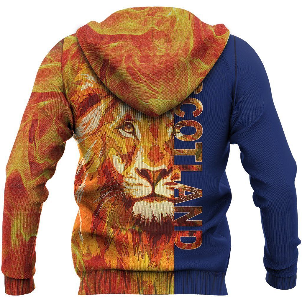 Scotland Hoodie - FLag & Lion Fire NNK022902-Apparel-PL8386-Zip Hoodie-S-Vibe Cosy™