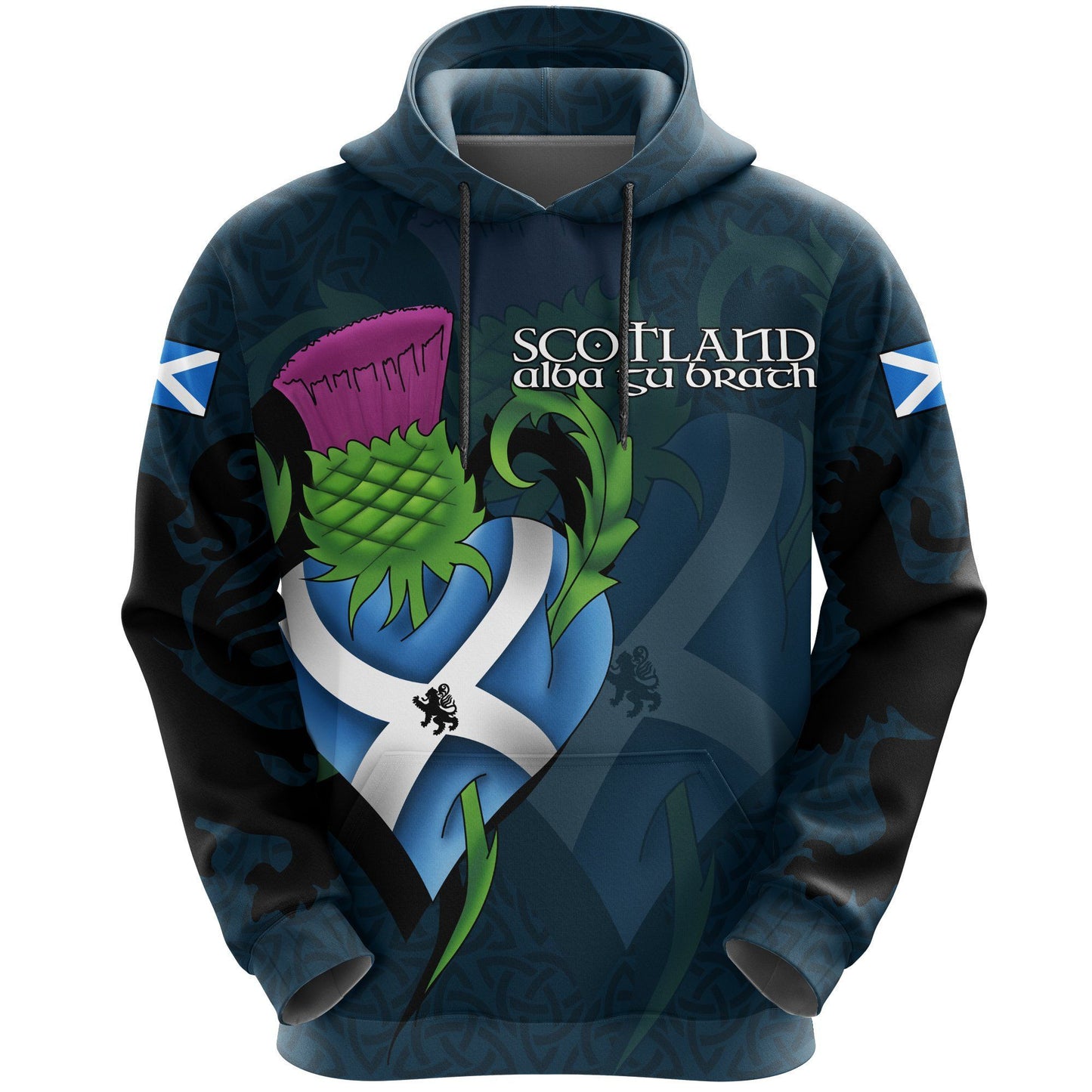 Scotland Hoodie Pullover - Celtic Thistle Lion Flag NNK022909-ALL OVER PRINT HOODIES (A)-NNK-Men-S-Blue-Vibe Cosy™