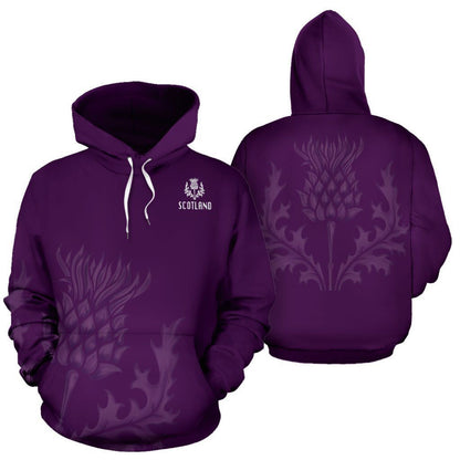 Scotland Hoodie, Purple Thistle All Over Print Hoodie NNK022911-ALL OVER PRINT HOODIES (P)-PL8386-Men-S-Purple-Vibe Cosy™