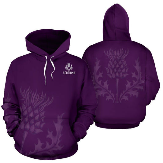 Scotland Hoodie, Purple Thistle All Over Print Hoodie NNK022911-ALL OVER PRINT HOODIES (P)-PL8386-Men-S-Purple-Vibe Cosy™