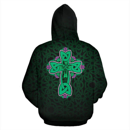 Scotland Pullover Hoodie - Celtic Cross With Flowers Thistle NNK022922-ALL OVER PRINT HOODIES (P)-NNK-Hoodie-S-Vibe Cosy™