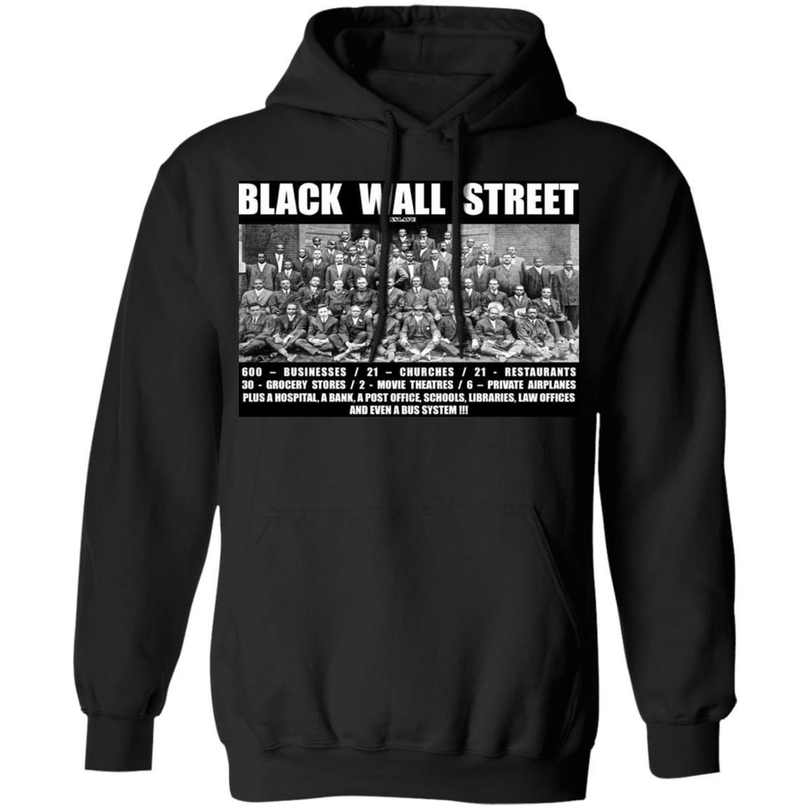 Black Wall Street T Shirts Black History-Apparel-CustomCat-G185 Gildan Pullover Hoodie 8 oz.-Black-S-Vibe Cosy™