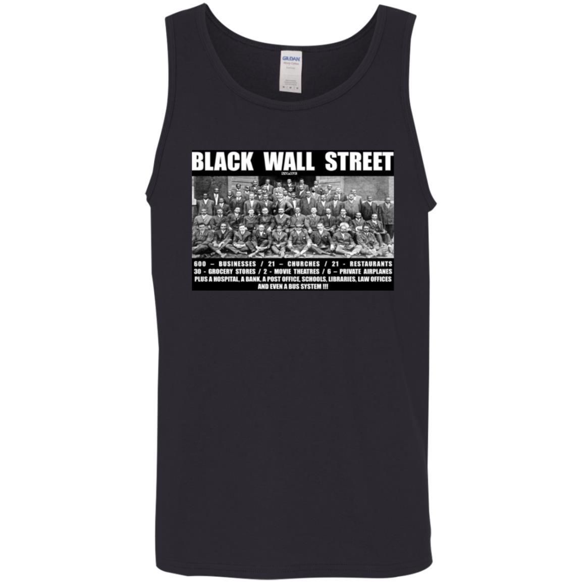 Black Wall Street T Shirts Black History-Apparel-CustomCat-G520 Gildan Cotton Tank Top 5.3 oz.-Black-S-Vibe Cosy™