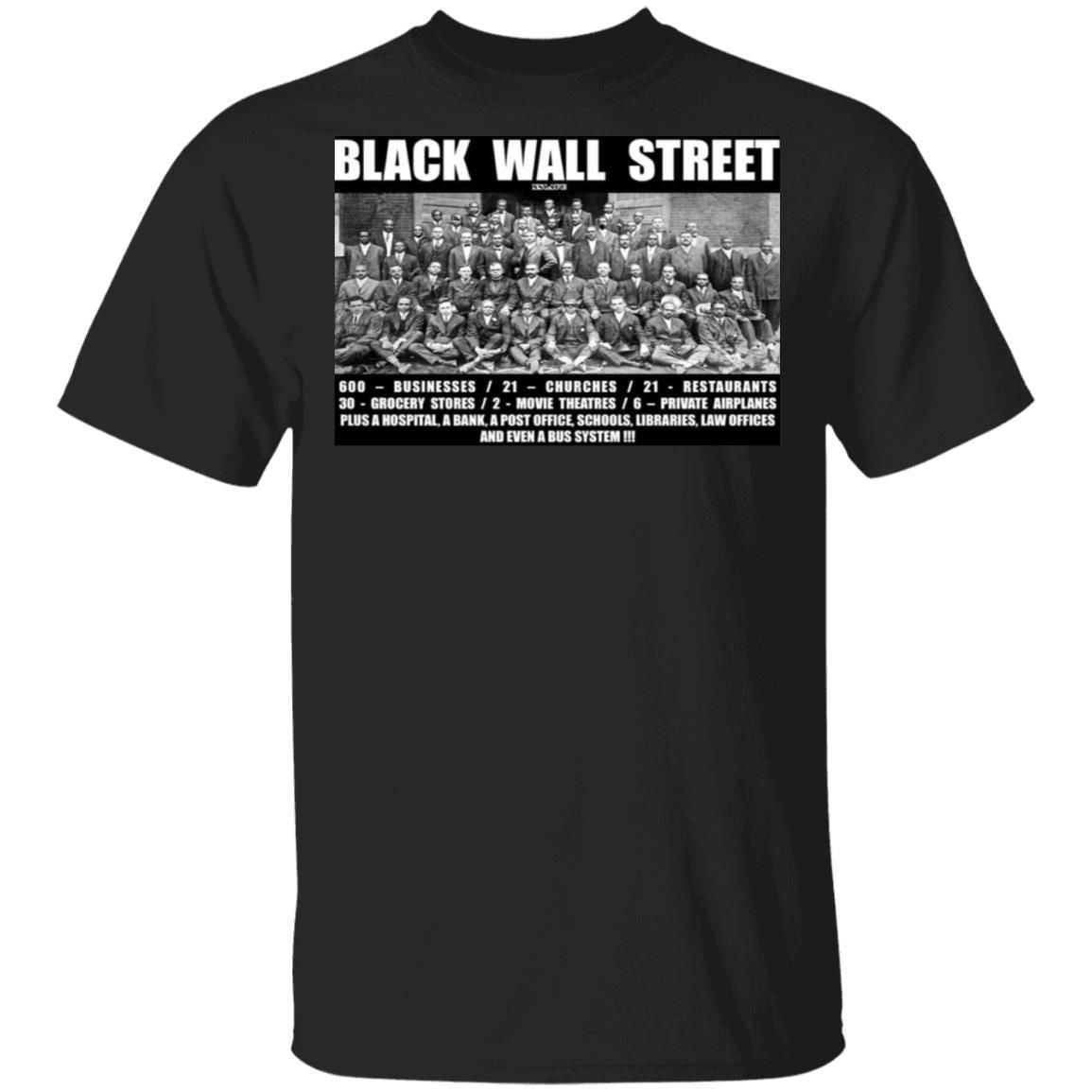 Black Wall Street T Shirts Black History-Apparel-CustomCat-G500 Gildan 5.3 oz. T-Shirt-Black-S-Vibe Cosy™
