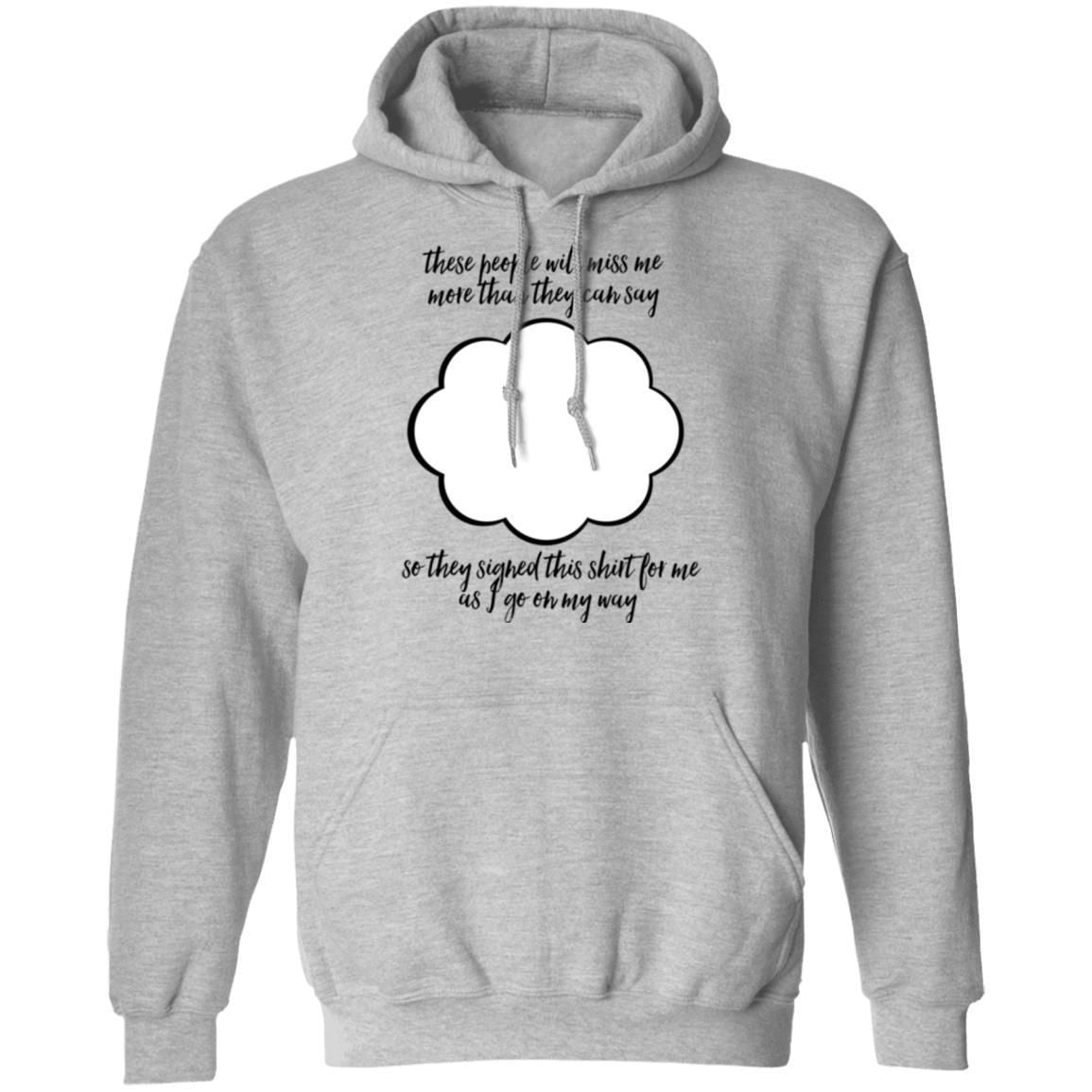 Farewell Coworker Friend Going Away Gift Signature Shirts-Apparel-CustomCat-G185 Gildan Pullover Hoodie 8 oz.-Sport Grey-S-Vibe Cosy™