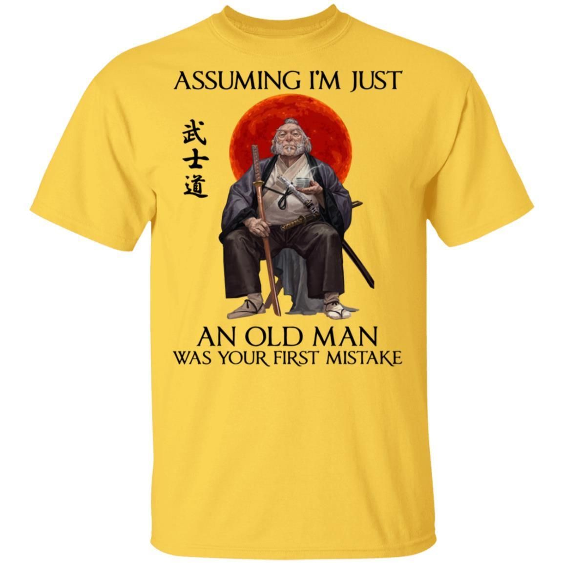 Assuming I'm just an old man was your first mistake shirts funny samurai-Apparel-CustomCat-G500 Gildan 5.3 oz. T-Shirt-Daisy-S-Vibe Cosy™