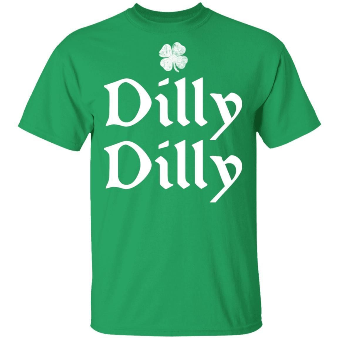 St Patrick's Day Dilly Dilly Shamrock Four Leaf Clover shirts-Apparel-CustomCat-G500 5.3 oz. T-Shirt-Irish Green-S-Vibe Cosy™