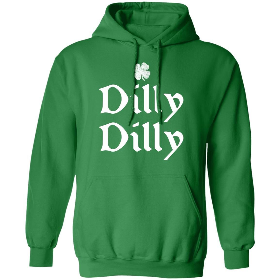 St Patrick's Day Dilly Dilly Shamrock Four Leaf Clover shirts-Apparel-CustomCat-G185 Pullover Hoodie 8 oz.-Irish Green-S-Vibe Cosy™