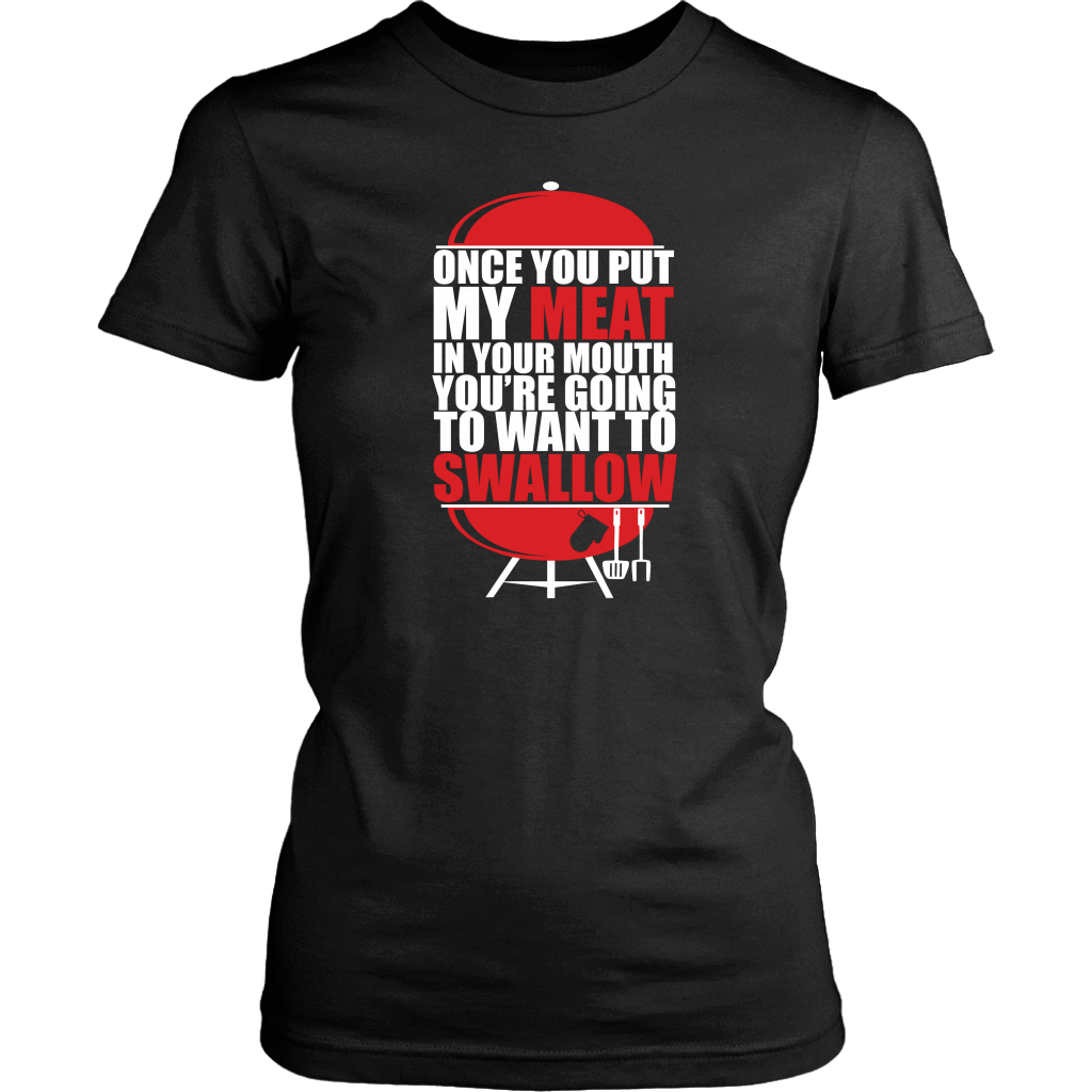 Put My Meat In Your Mouth Funny Grilling BBQ T Shirt-Apparel-teelaunch-District Womens Shirt-Black-S-Vibe Cosy™