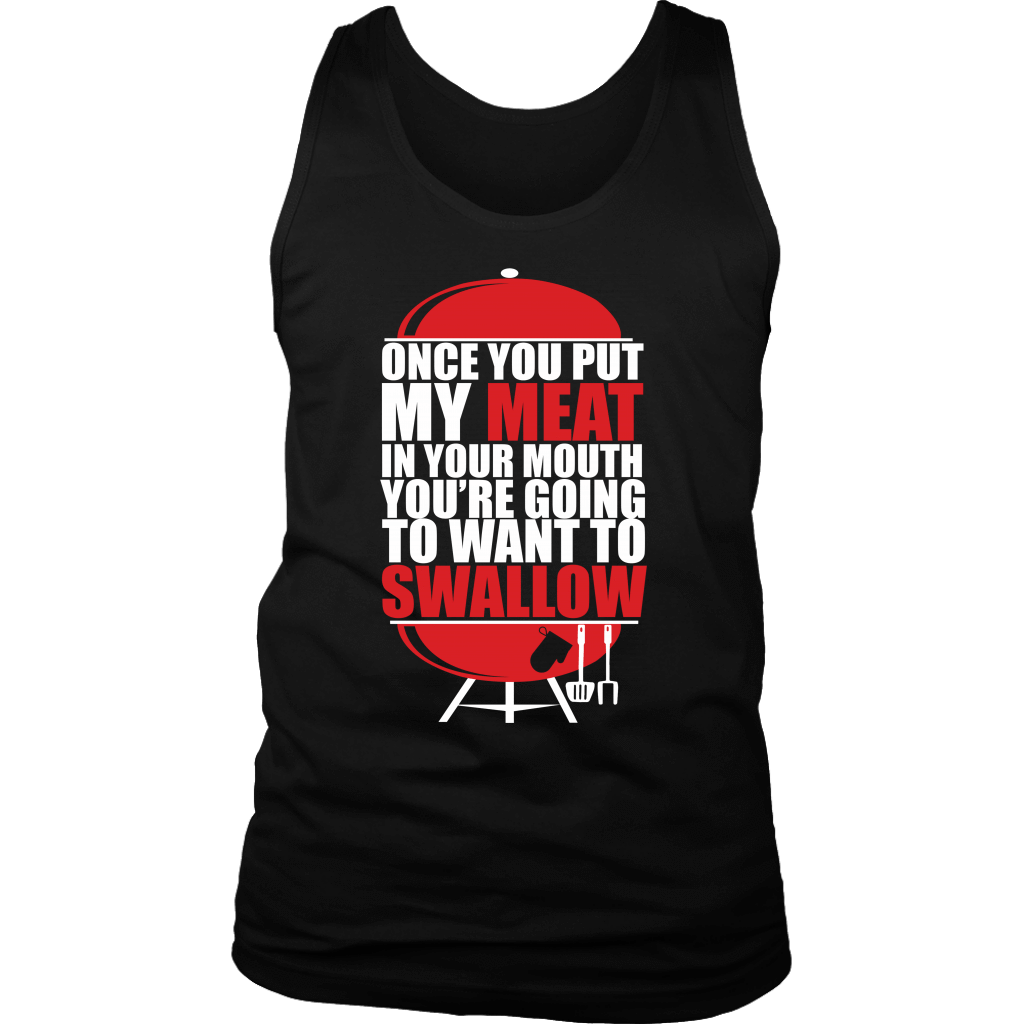 Put My Meat In Your Mouth Funny Grilling BBQ T Shirt-Apparel-teelaunch-District Mens Tank-Black-S-Vibe Cosy™