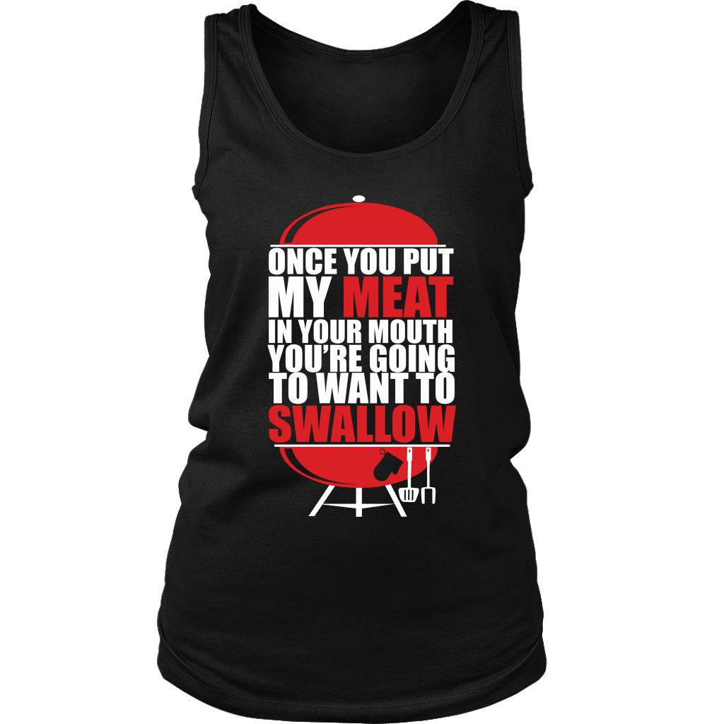 Put My Meat In Your Mouth Funny Grilling BBQ T Shirt-Apparel-teelaunch-District Womens Tank-Black-S-Vibe Cosy™