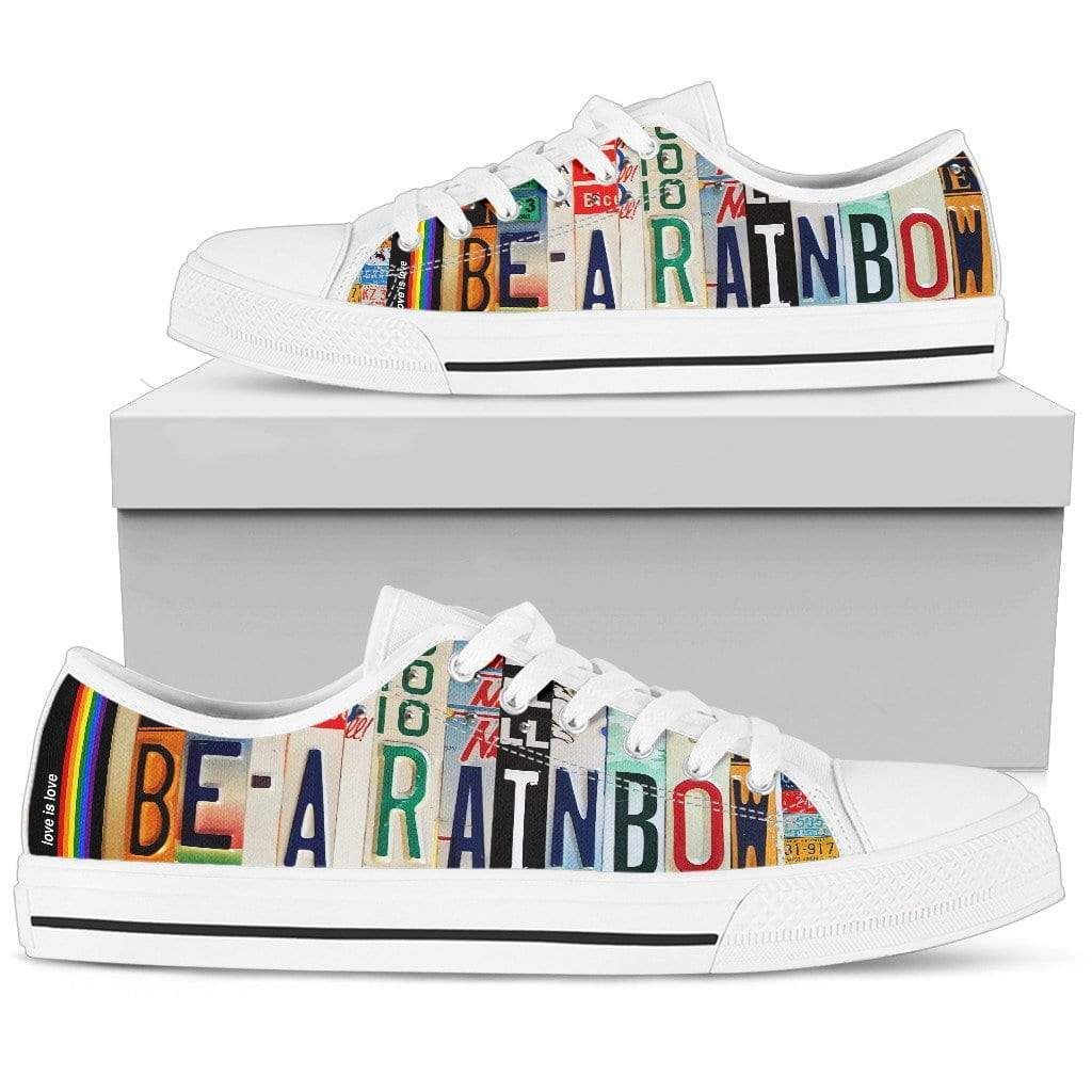 Be A Rainbow Low Top Womens Tennis Shoes White-shoes-Let's Print Big-Women's Low Top Shoe-US5.5 (EU36)-Vibe Cosy™