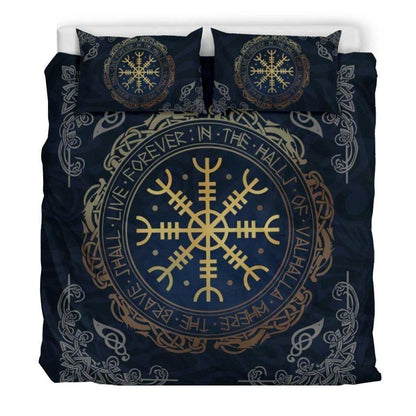 Viking Bedding Set - The Helm Of Awe HP13052002-HP Arts-Bedding Set-King-Beige-Vibe Cosy™