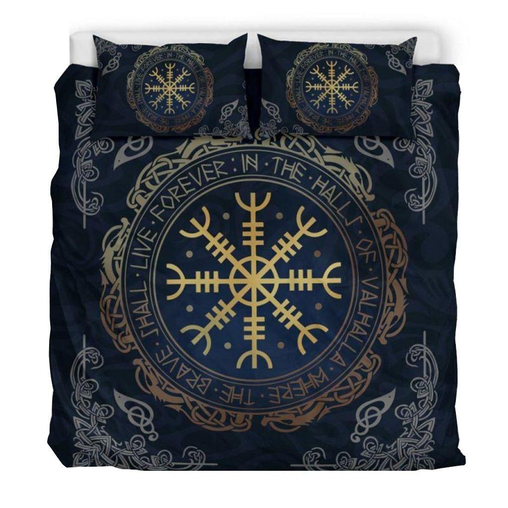 Viking Bedding Set - The Helm Of Awe HP13052002-HP Arts-Bedding Set-King-Black-Vibe Cosy™