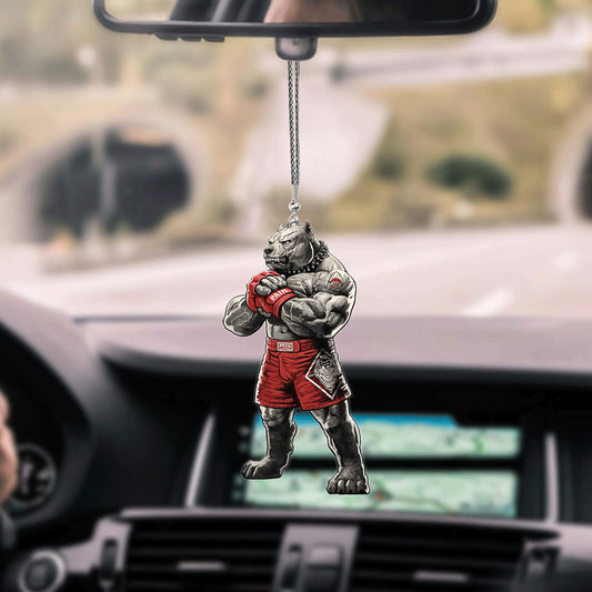 Pitbull Boxing Unique Design Car Hanging Ornament