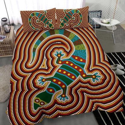 Aboriginal Bedding Set, Lizard Dot Painting Patterns-HP