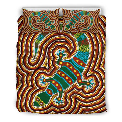 Aboriginal Bedding Set, Lizard Dot Painting Patterns-HP