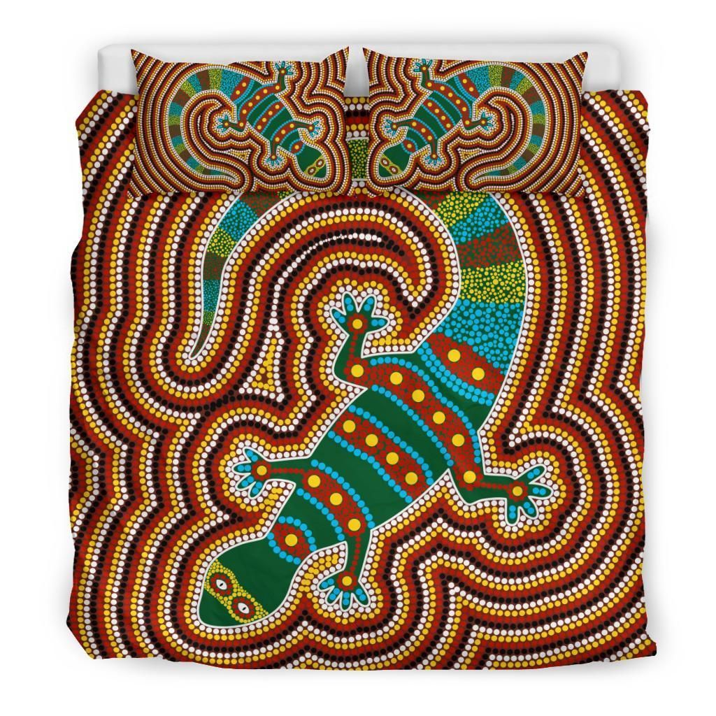 Aboriginal Bedding Set, Lizard Dot Painting Patterns-HP