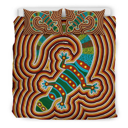 Aboriginal Bedding Set, Lizard Dot Painting Patterns-HP