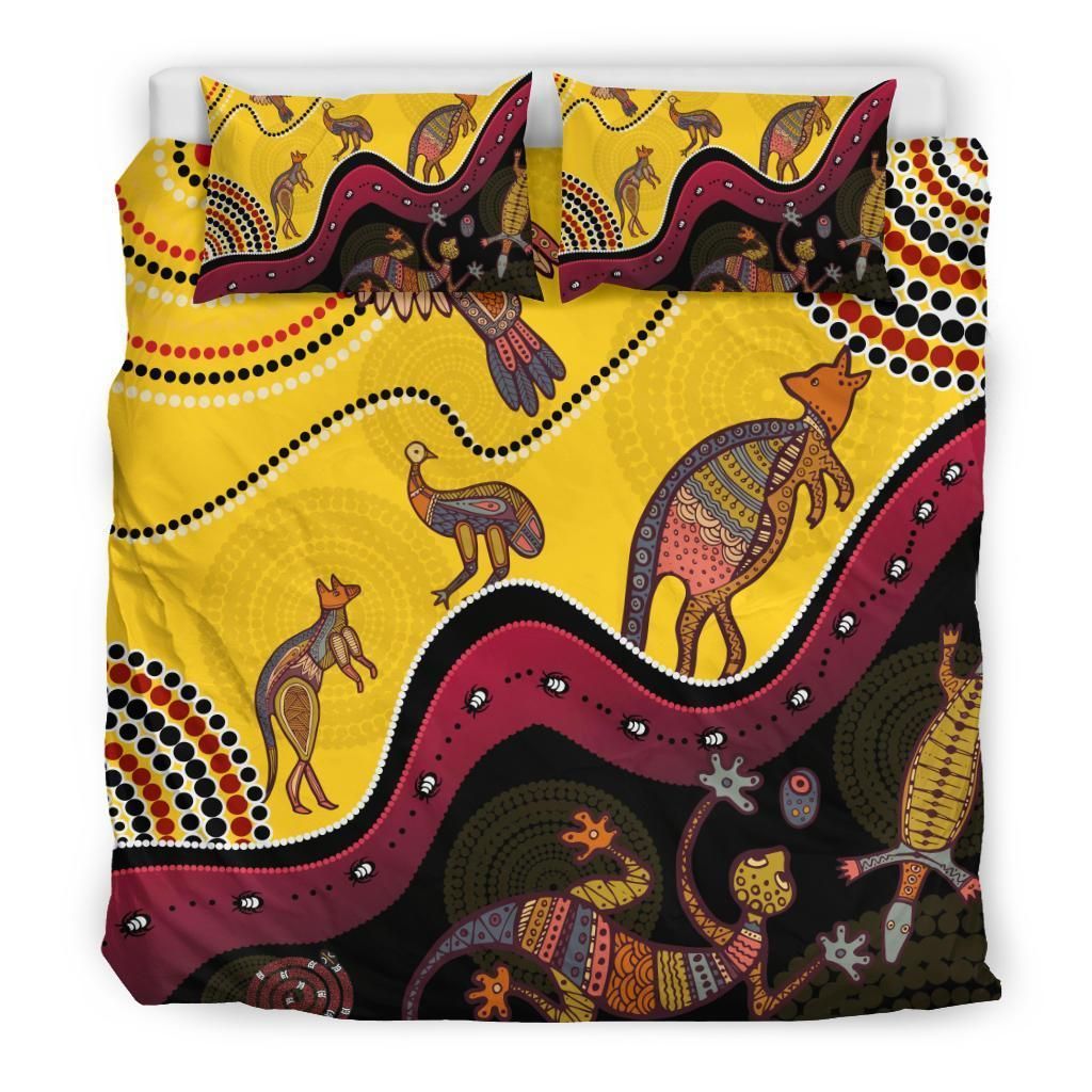Aboriginal Bedding Set - Indigenous Animals Life Art-HP