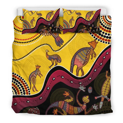 Aboriginal Bedding Set - Indigenous Animals Life Art-HP