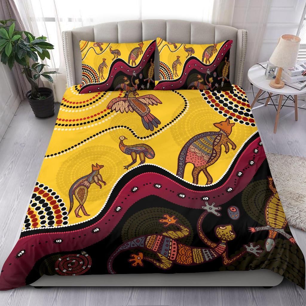 Aboriginal Bedding Set - Indigenous Animals Life Art-HP