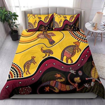 Aboriginal Bedding Set - Indigenous Animals Life Art-HP