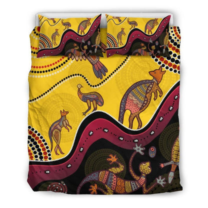 Aboriginal Bedding Set - Indigenous Animals Life Art-HP