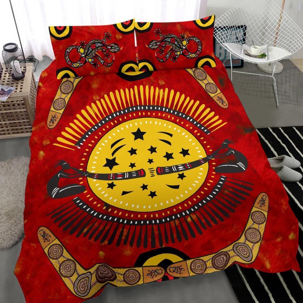 Bedding Set Aboriginal, Boomerang And Lizard Pattern-HP