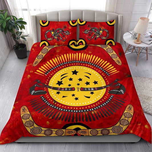 Bedding Set Aboriginal, Boomerang And Lizard Pattern-HP