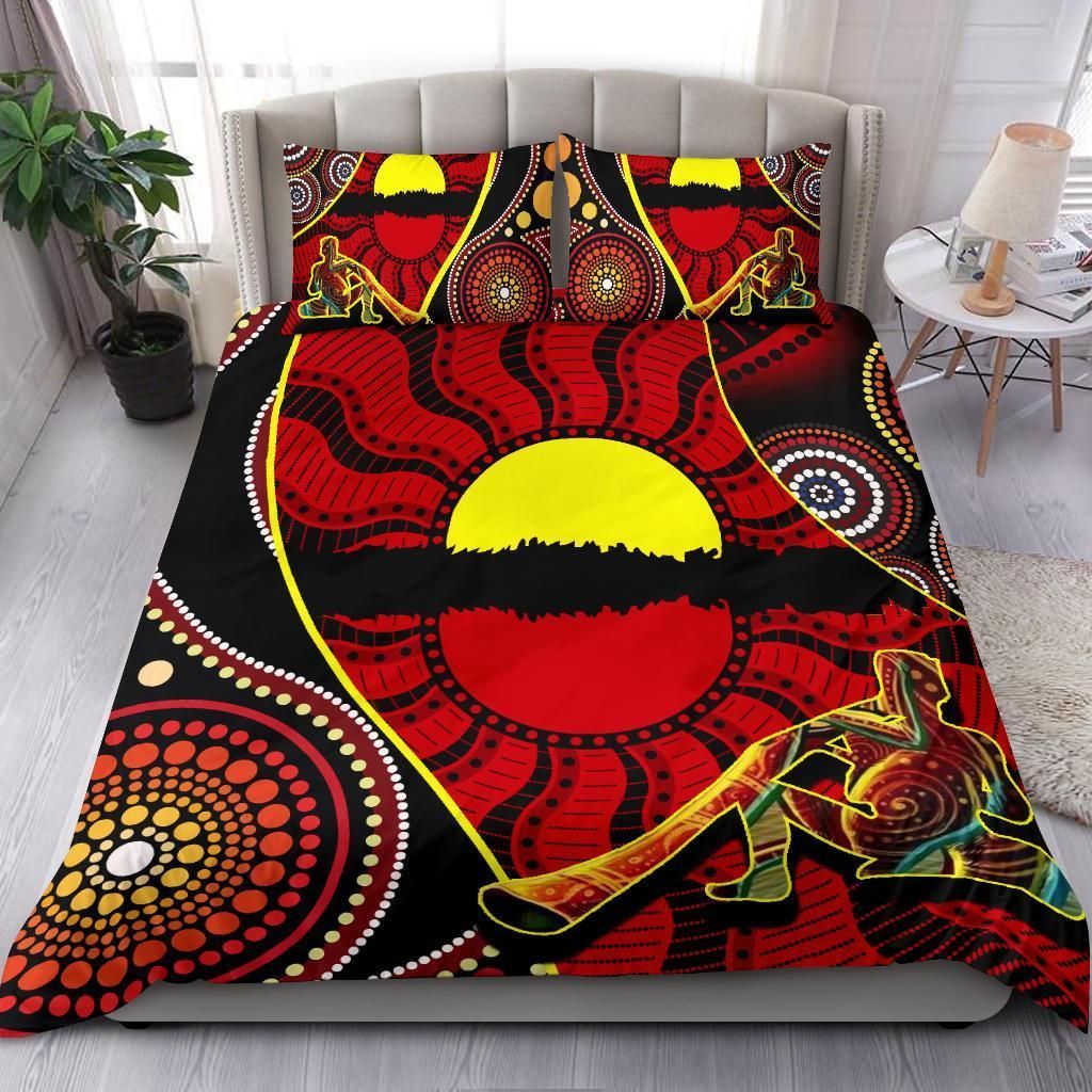Bedding Set - Australia Aboriginal Dots With Didgeridoo-HP