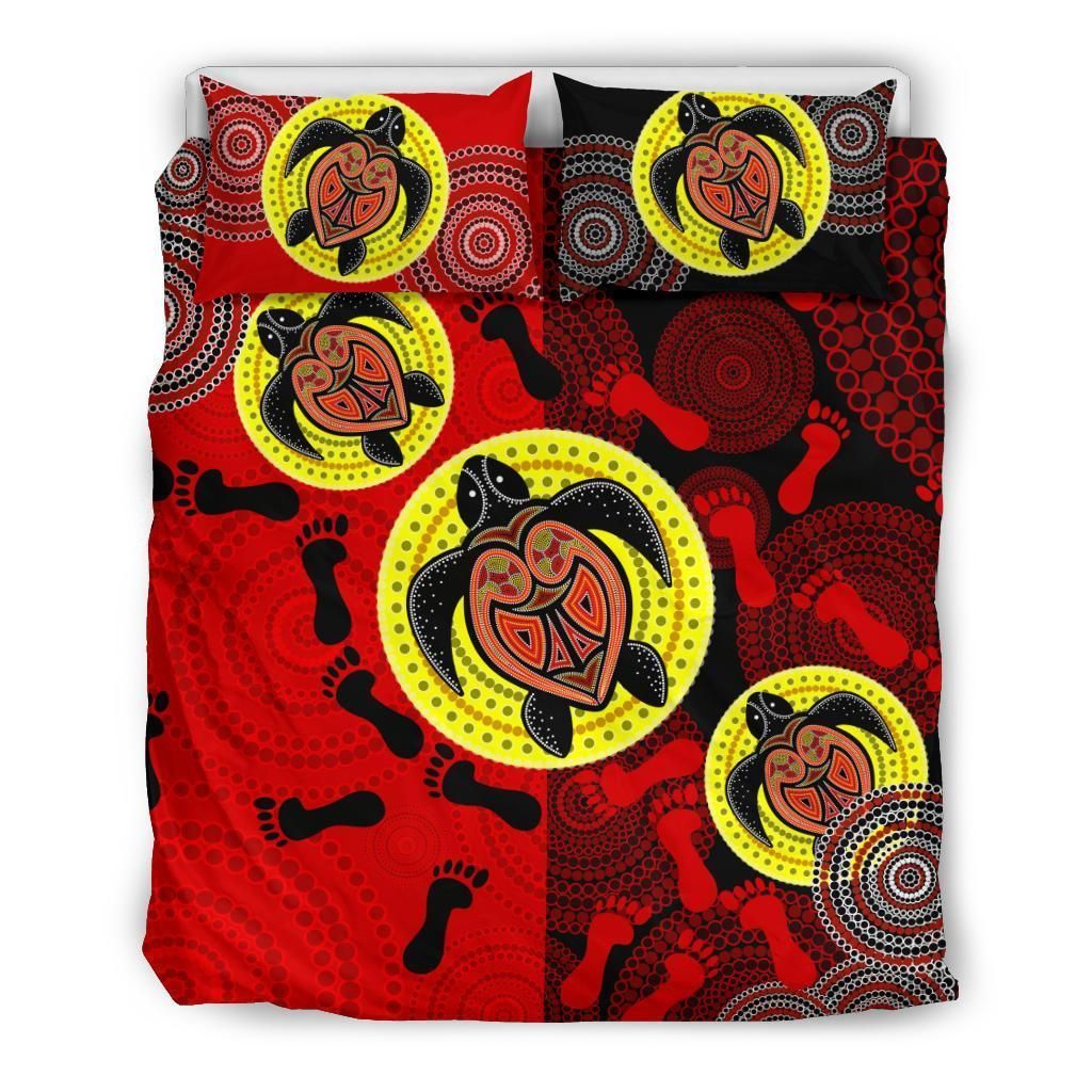 Aboriginal Bedding Set, Turtle Footprint Circle Dot Painting-HP