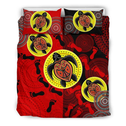 Aboriginal Bedding Set, Turtle Footprint Circle Dot Painting-HP
