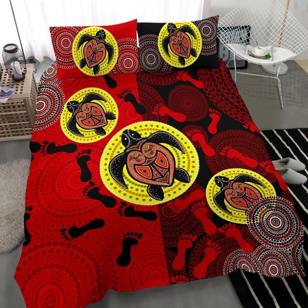 Aboriginal Bedding Set, Turtle Footprint Circle Dot Painting-HP