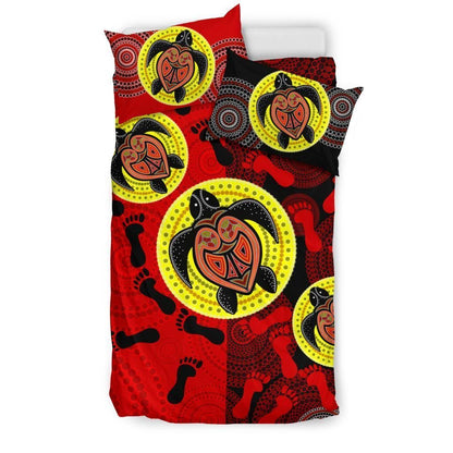 Aboriginal Bedding Set, Turtle Footprint Circle Dot Painting-HP