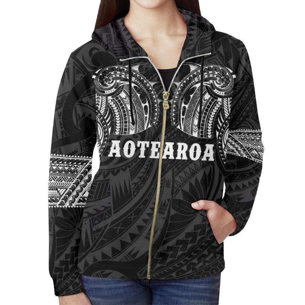 Aotearoa Maori Tattoo All Over Hoodie White NVD-Apparel-Dung Van-Hoodie-S-Vibe Cosy™
