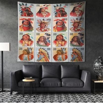 Native American 3D All Over Printed Tapestry