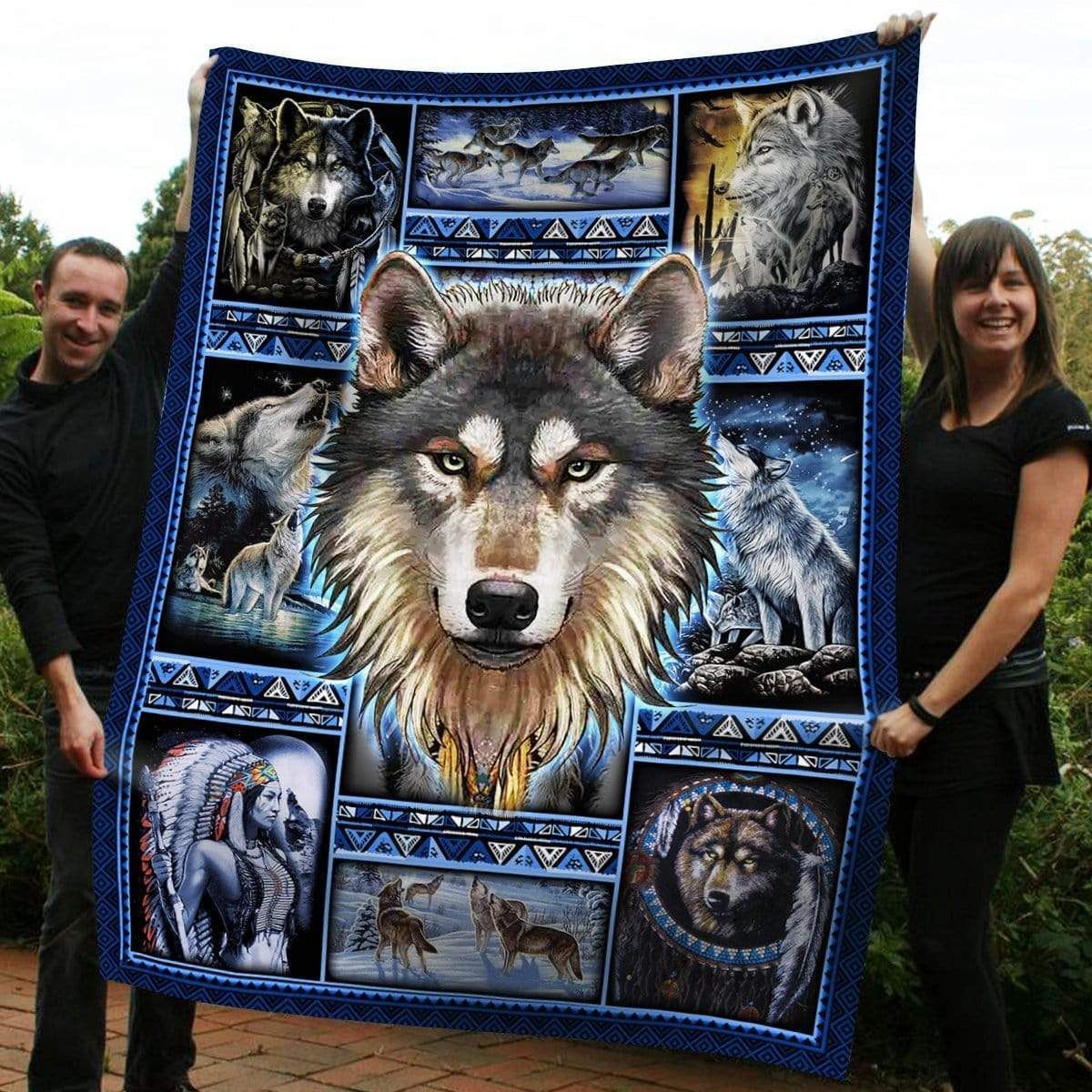 Native American 3D All Over Printed Blanket
