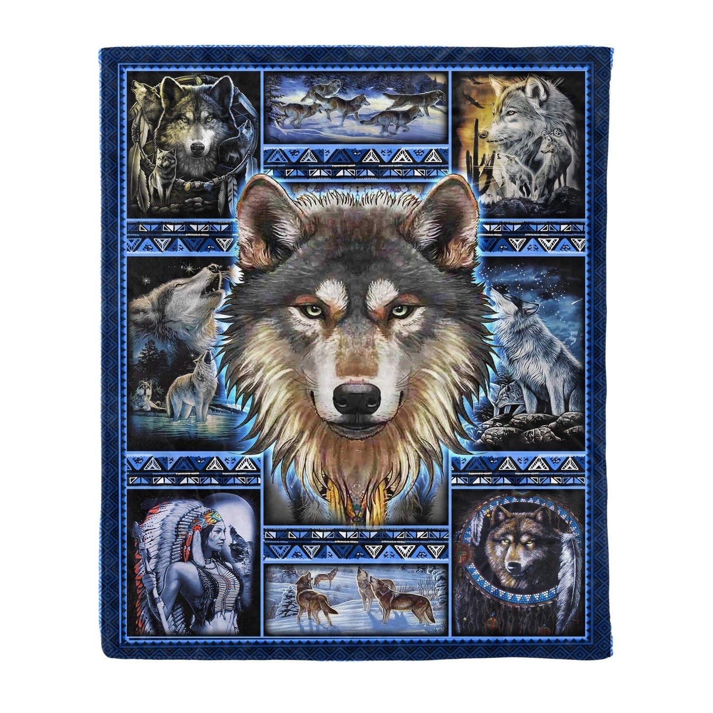Native American 3D All Over Printed Blanket