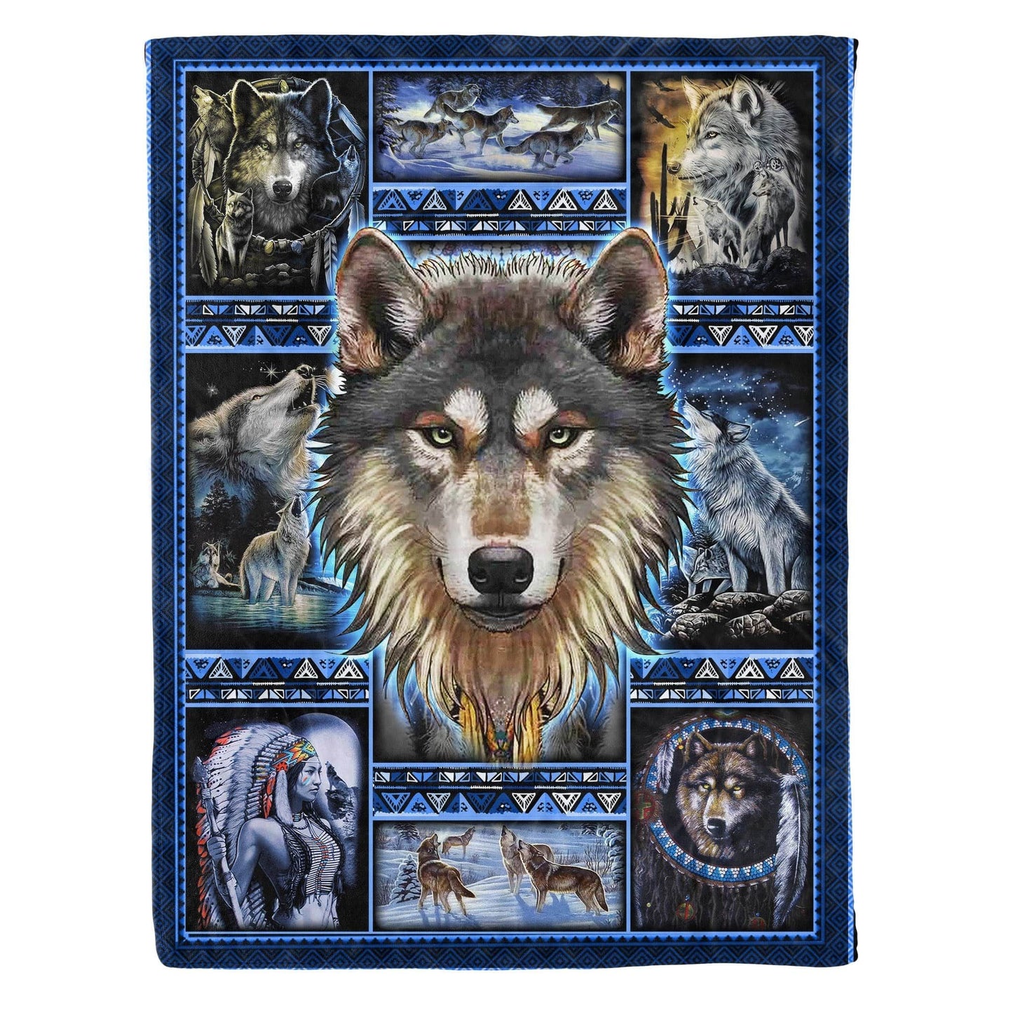 Native American 3D All Over Printed Blanket