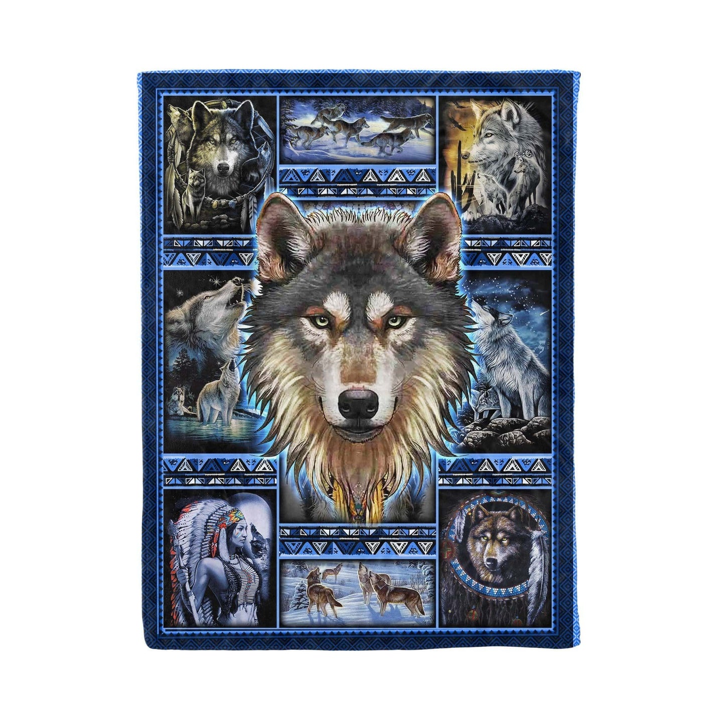 Native American 3D All Over Printed Blanket