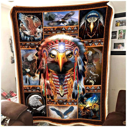 Native American 3D All Over Printed Blanket