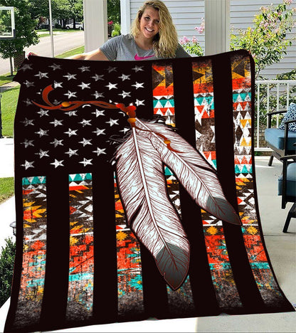 Native American 3D All Over Printed Blanket