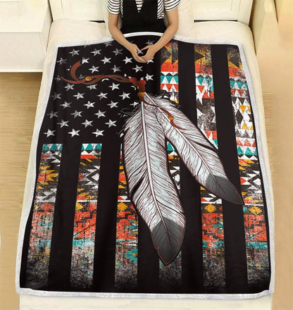 Native American 3D All Over Printed Blanket