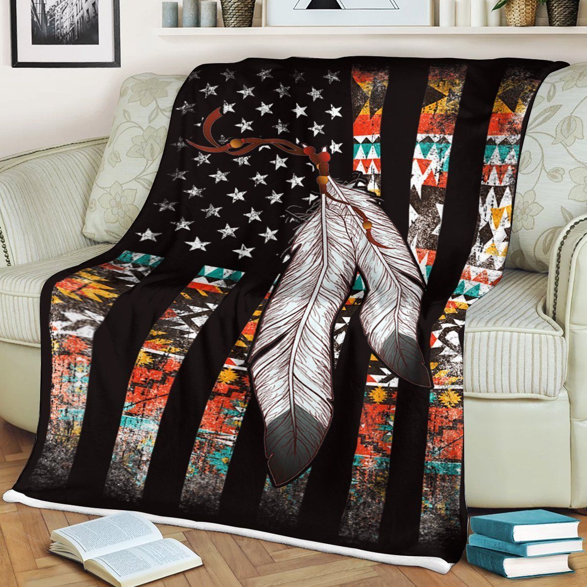 Native American 3D All Over Printed Blanket