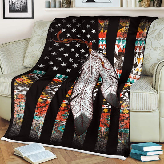 Native American 3D All Over Printed Blanket