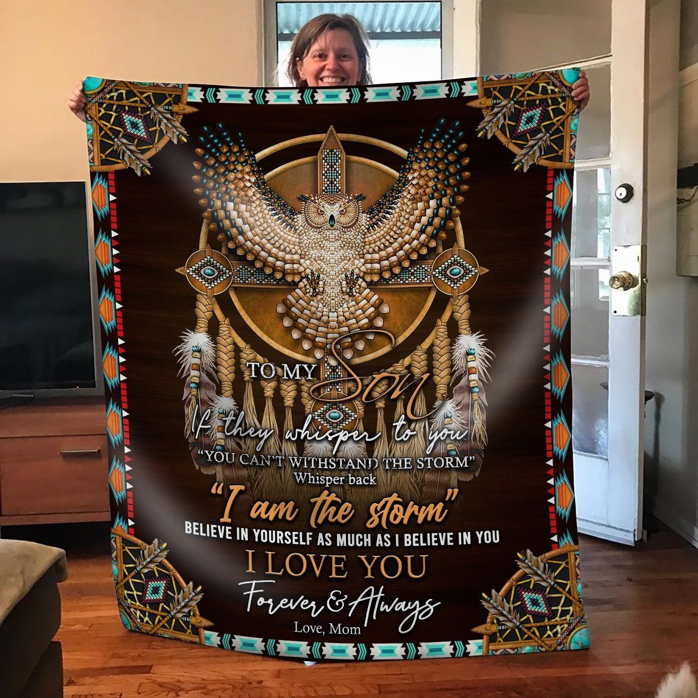 Native American 3D All Over Printed Blanket