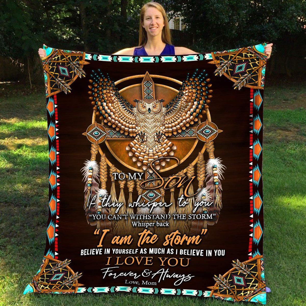 Native American 3D All Over Printed Blanket